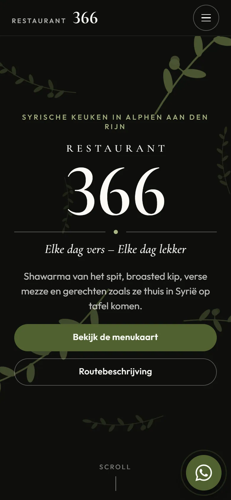Restaurant 366 op een telefoon